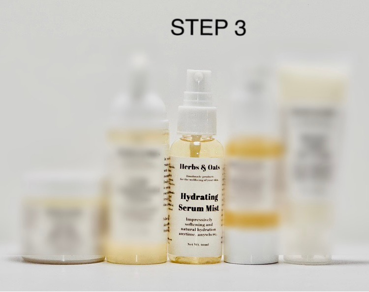 Herbs & Oats Skincare Hydrating Serum Mist step three